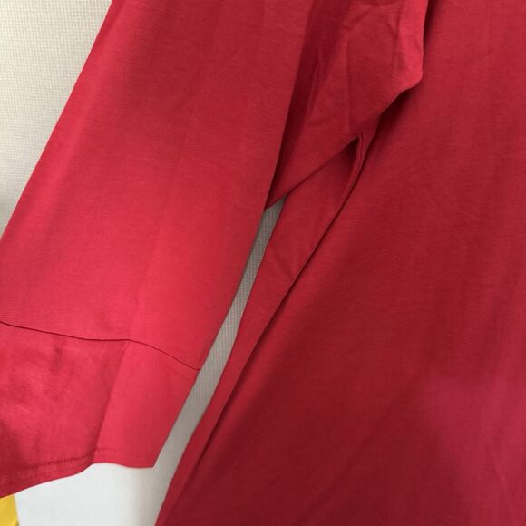 Soft Surroundings Lucia Dress Plus 1X Red Womens Asymmetrical Ruffle Tiered Hem - Picture 8 of 10